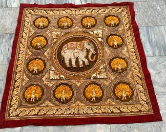 ヴィンテージインドタペストリー：3 x 3フィートの壁掛けホーム