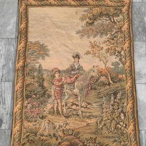 2x3 French Pictorial Tapestry Vintage Wall Hanging Tapestry  Home Decor Tapestry Romantic Tapestry 105x76 cm Free shipping