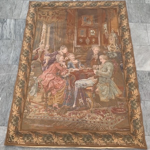 Tapiz pictórico francés de 4 x 5 pulgadas, tapiz vintage para colgar en la pared, tapiz decorativo para el hogar, tapiz con vistas espectaculares, 161 x 118 cm, envío gratuito