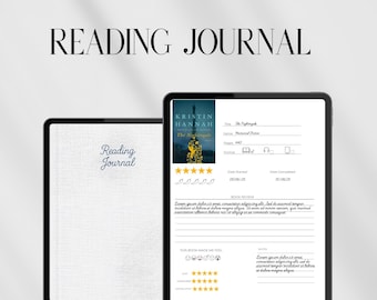 Digital Reading Journal, iPad Book Tracker, Hyperlinked Planner (PDF Download)