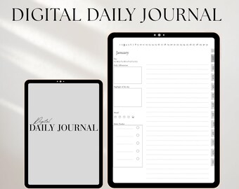 Minimalist Undated Digital Journal, Wellness GoodNotes Planner (PDF)
