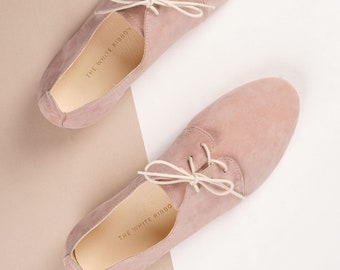 Blush Oxford Shoes, nude derby shoes, lace up blush shoes, leather oxford shoes, vintage style shoes - AVA