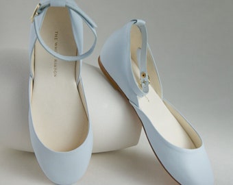 Ballerine da sposa azzurre, scarpe da sposa My Something Blue, scarpe baby blue・Luna in azzurro cielo