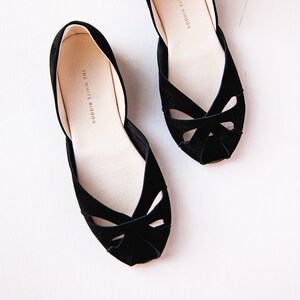 Black peep toe flats new arrivals