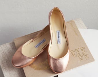 gold flat ballet shoes