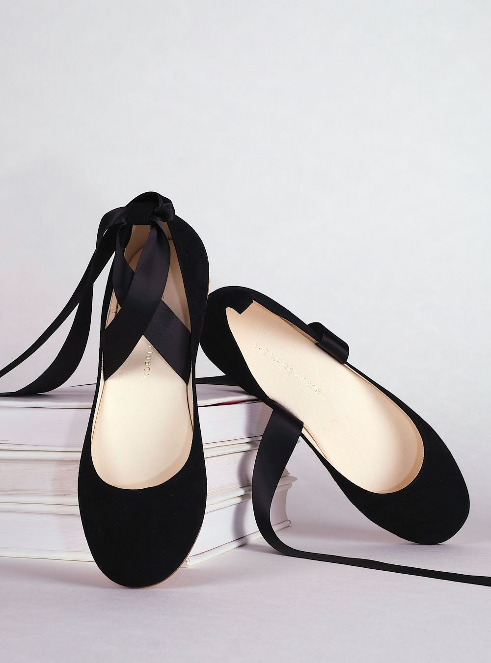 Ballet Flats With Ribbons Ballerina Style Shoes Lace -