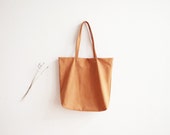 finest nubuck leather tote bag. Peachy. ...everyday or book bag...gift for her