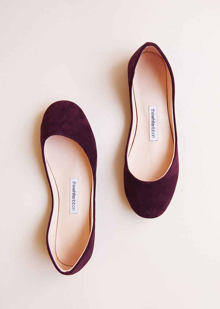 Red suede shop ballet flats