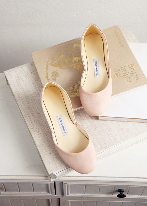 nude ballet flat shoes