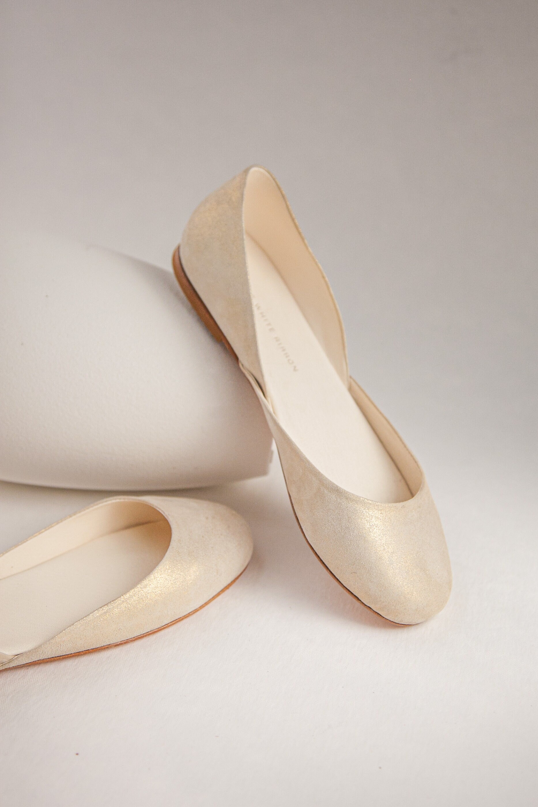 white with gold shoes
