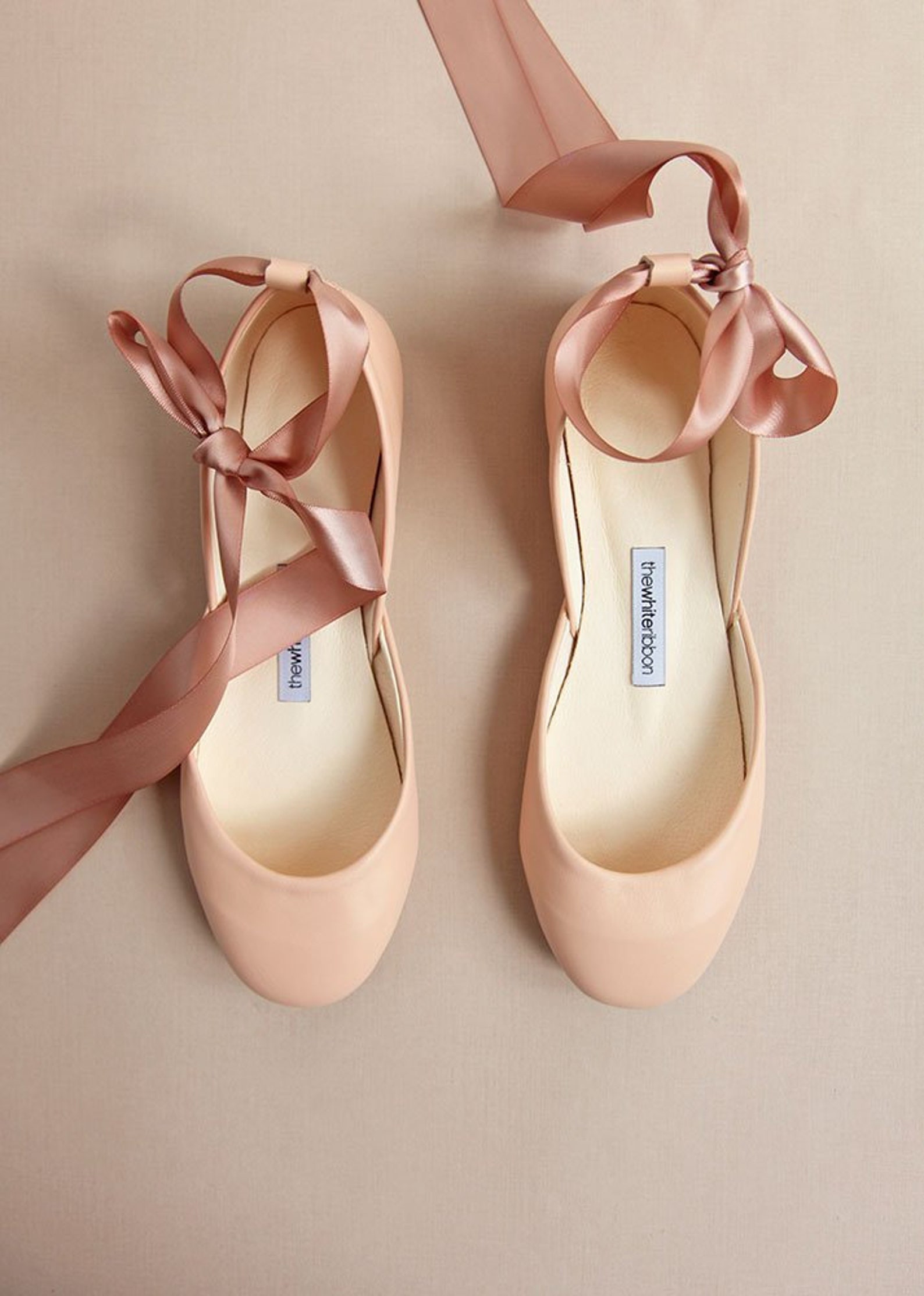 wedding ballet flats with ribbon