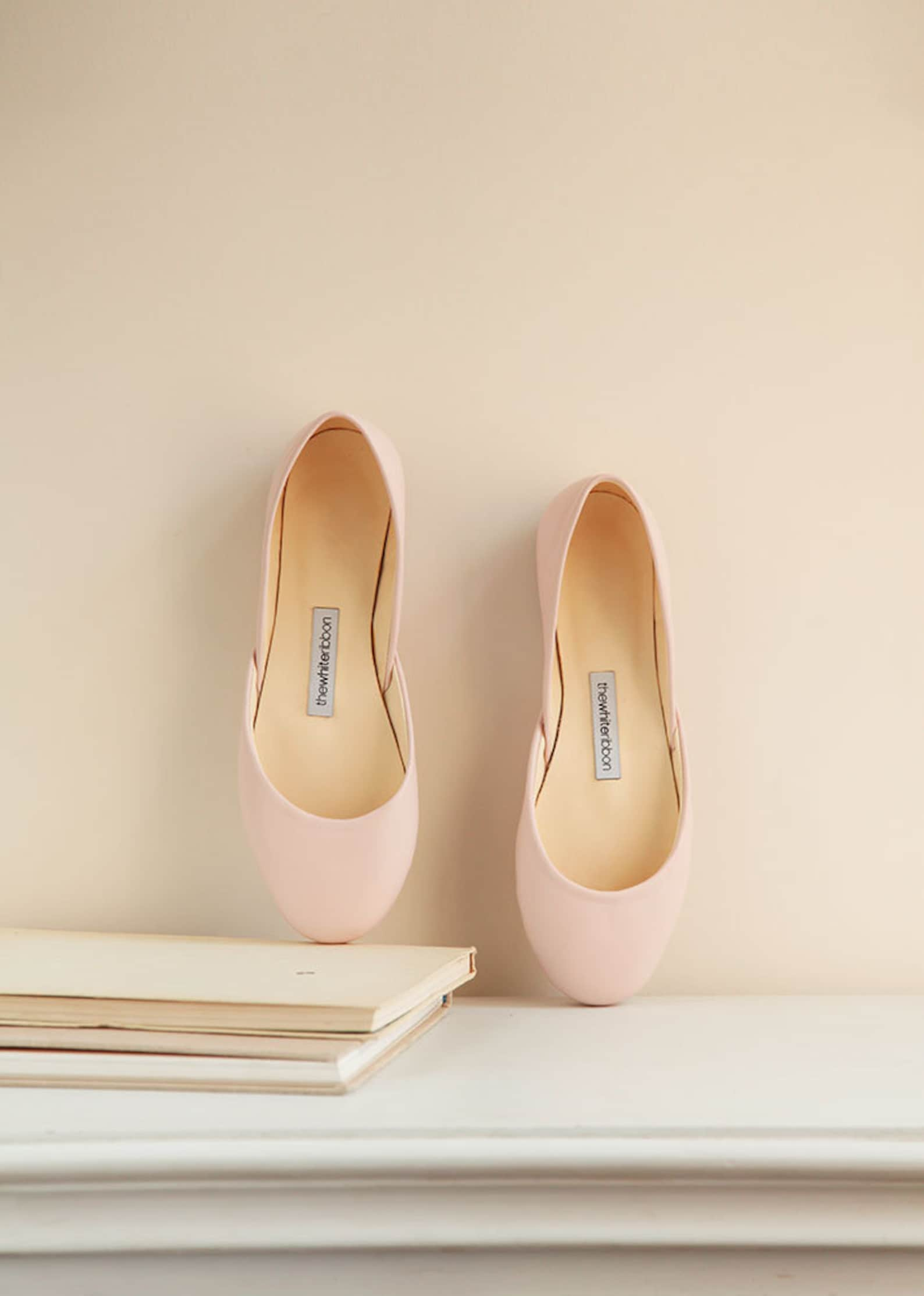 the classic ballet flats in blush | pointe style shoes | blush | ready to ship