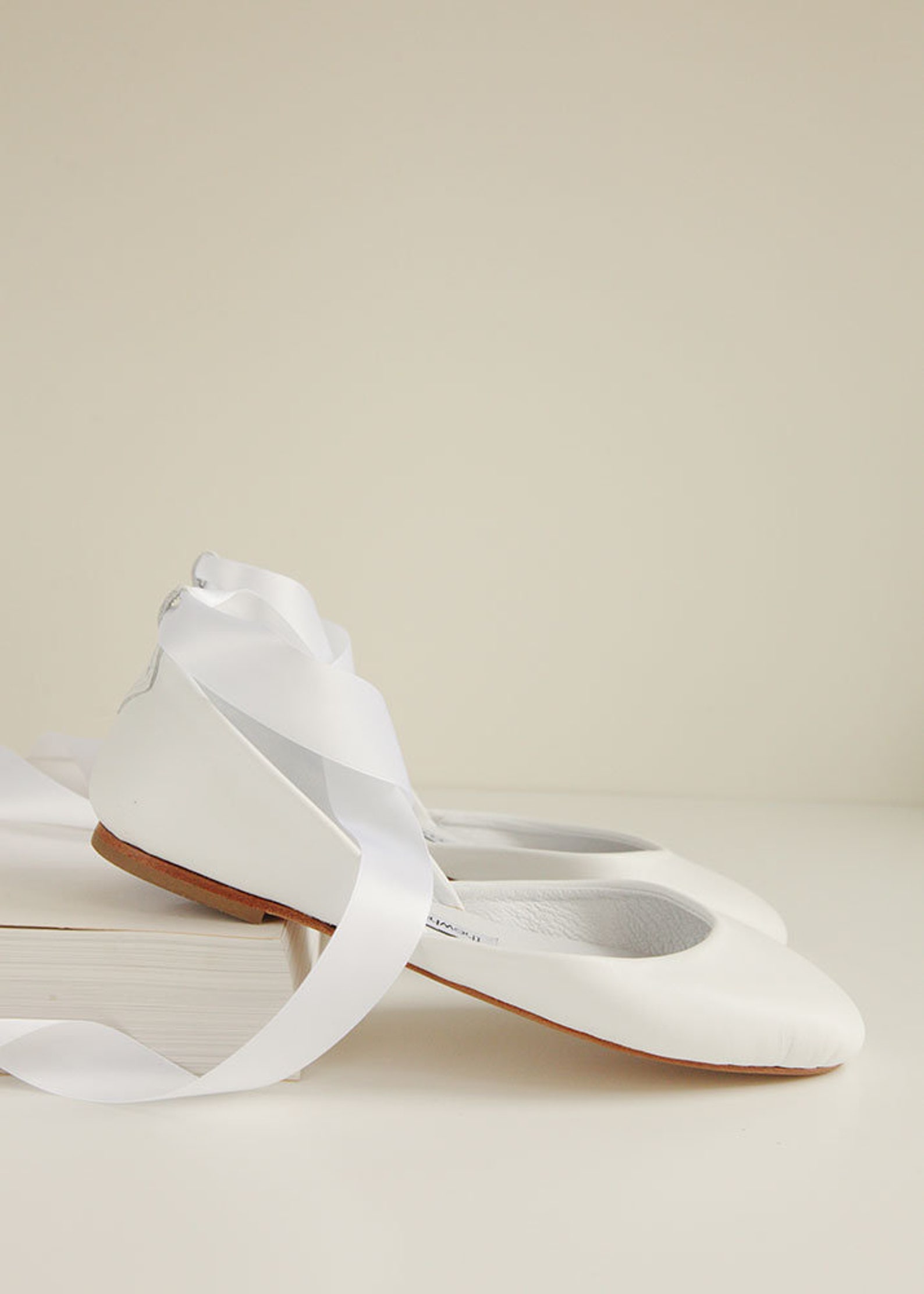 the wedding shoes | custom bridal ballet flats | ivory white pearl bridal shoes | satin and french lace | made to order