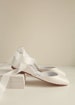 Pearl Ivory leather wedding ballet flats, bridal shoes, lace up shoes for brides, flats with satin ribbons & ankle straps - LUNA 