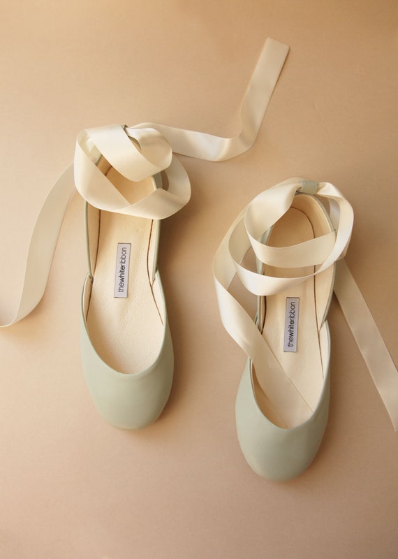 Mint green flats shoes sale