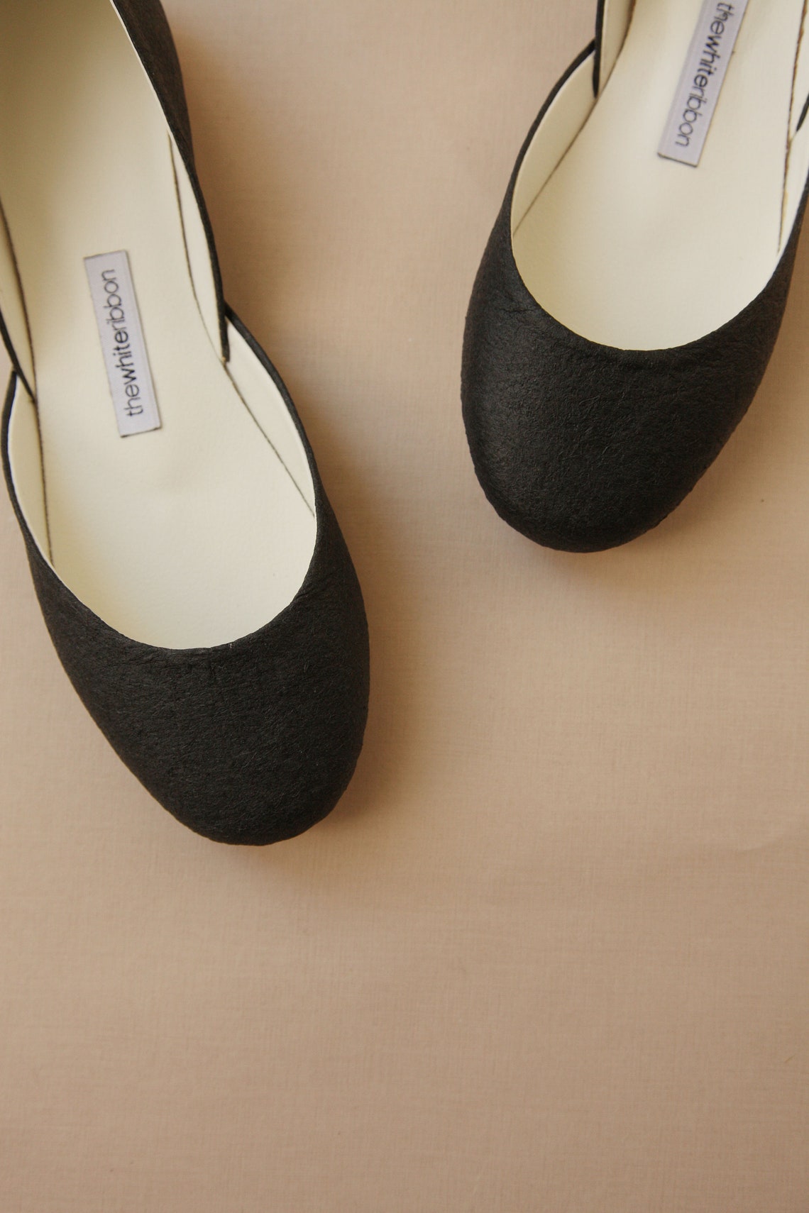 VEGAN Leather Black Ballet Flats With Ankle Straps Etsy
