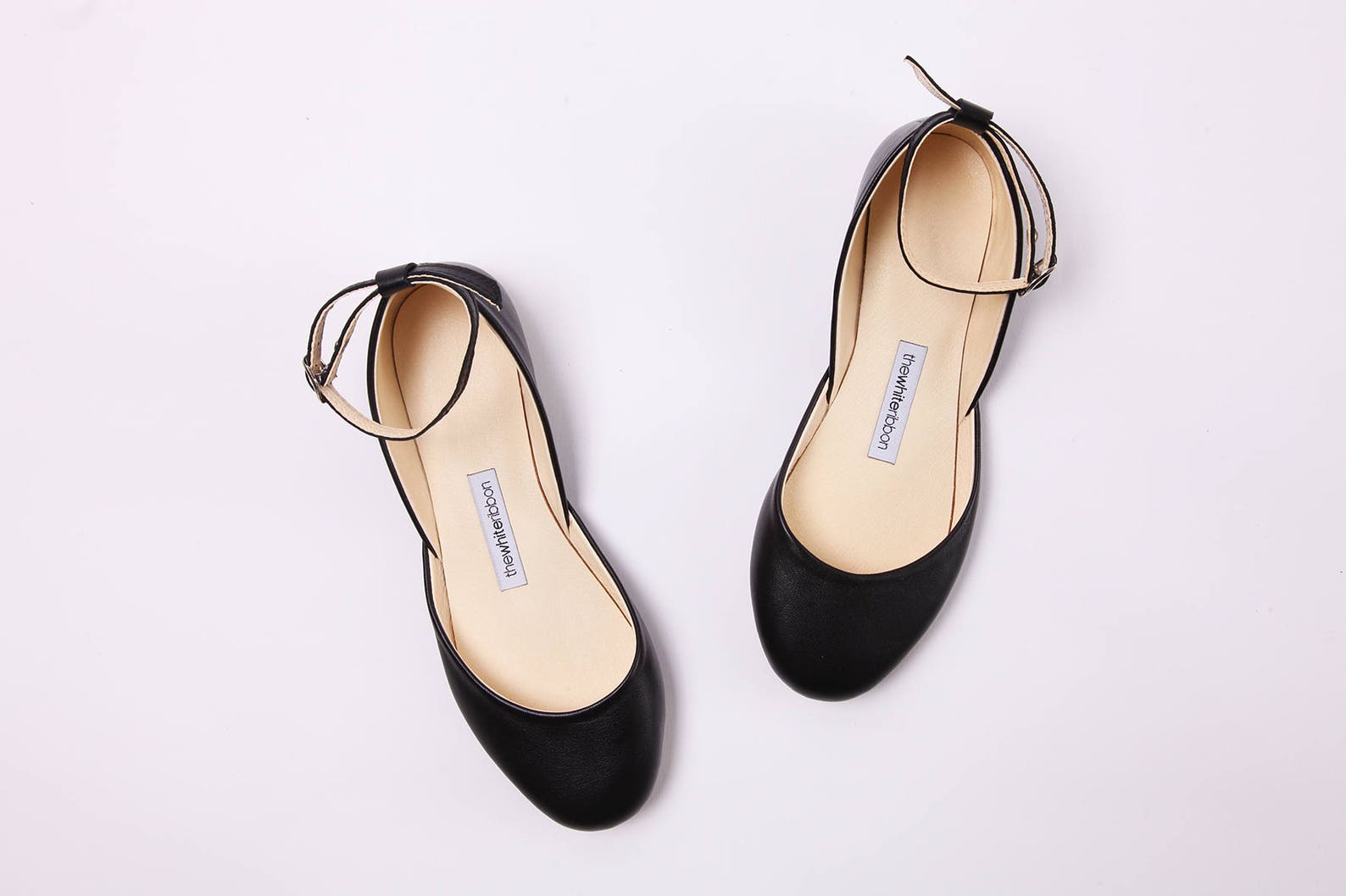 mary jane ballet flats in black leather | pointe style shoes | classic model | standard width | black mary janes | ready to ship