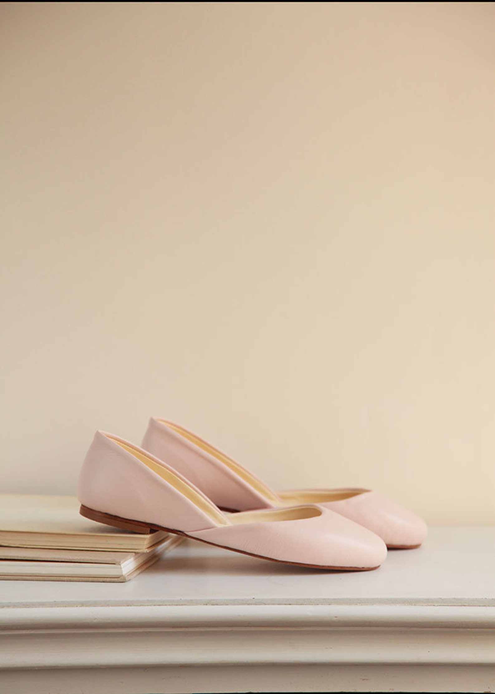 the classic ballet flats in blush | pointe style shoes | blush | ready to ship