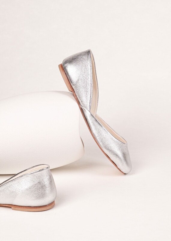 Next silver ballet pumps top