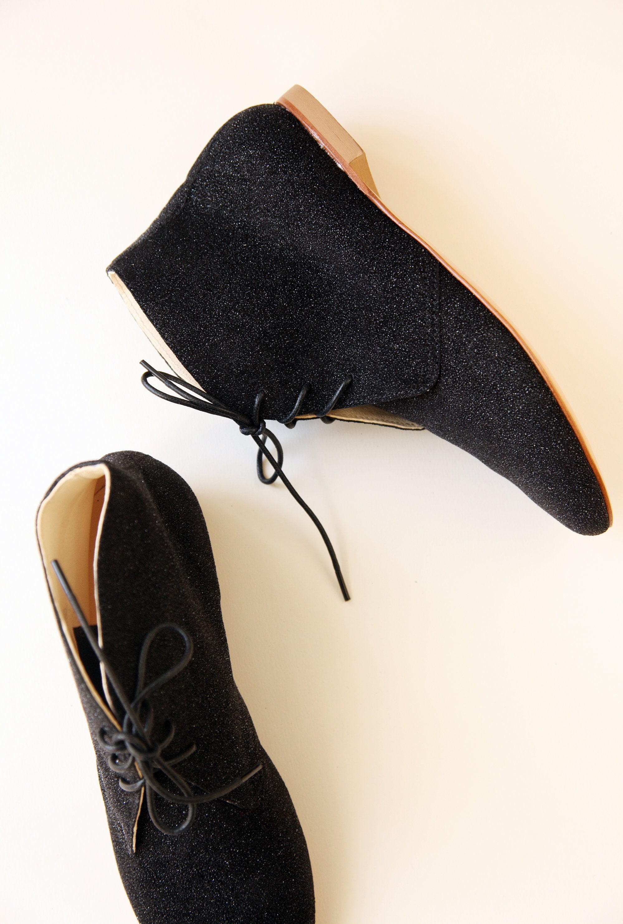 sparkly black ankle boots