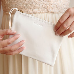 Sac à main de mariage blanc, pochette de mariée, petit portefeuille blanc, pochette pour mariée, Noa en blanc