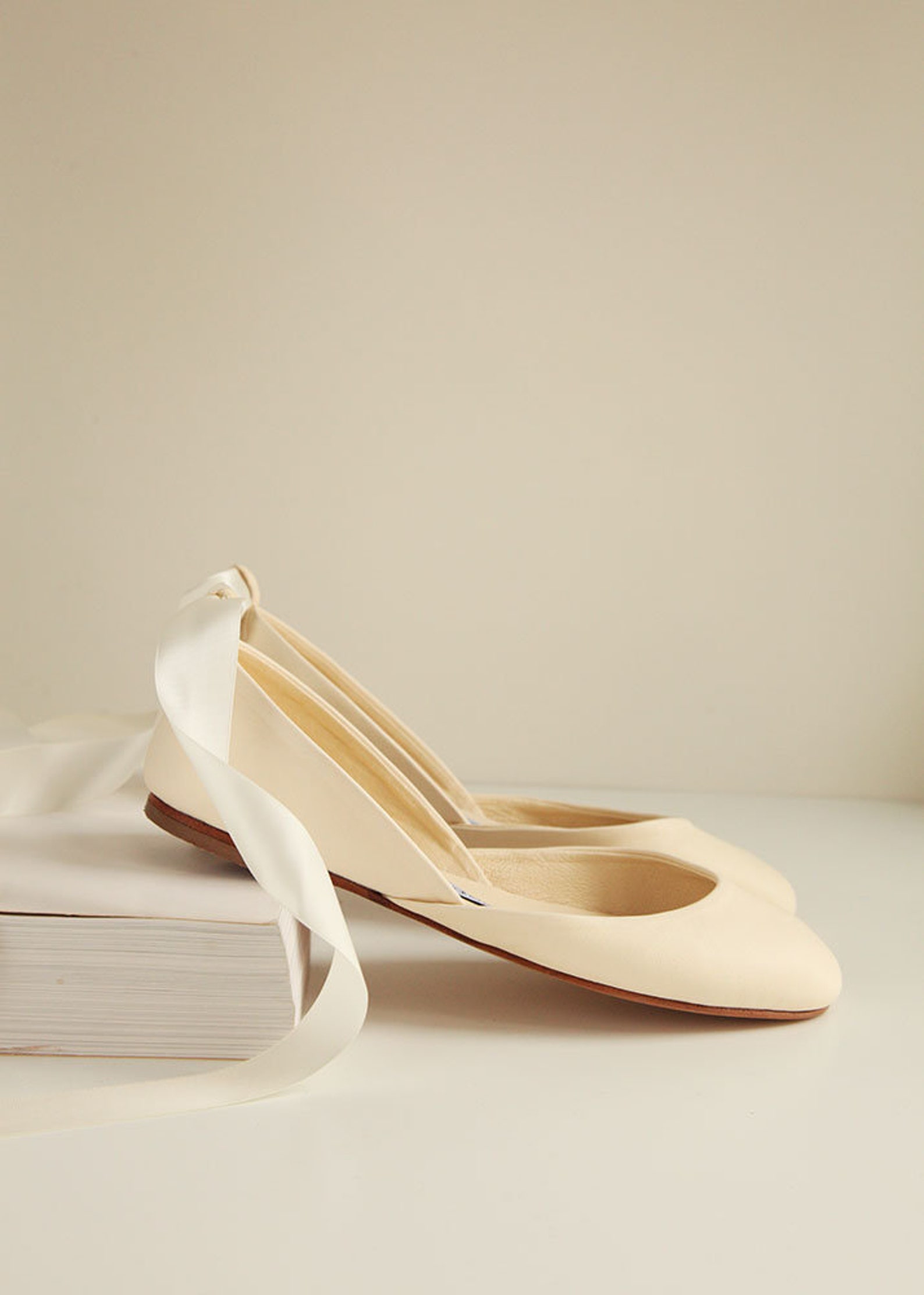 the wedding shoes | custom bridal ballet flats | ivory white pearl bridal shoes | satin and french lace | made to order