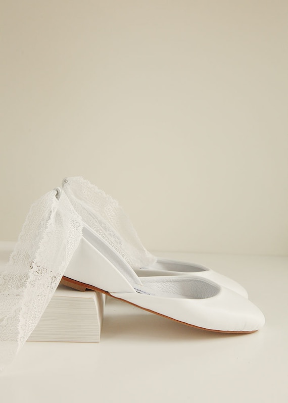 The French Lace Wedding Ballet Flats Wedding Shoes In White Etsy