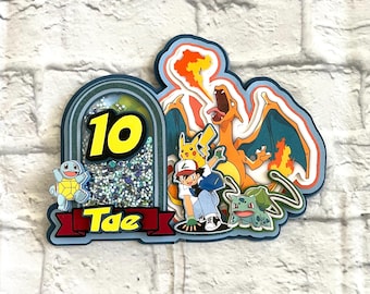 Adorno para pastel de cumpleaños de Monster Trainer / Decoración personalizada para fiestas