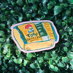 Tofu Sticker (hand-drawn with pastels)