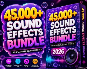 Paquete de más de 45 000 efectos de sonido / Paquete de audio viral para creadores (2026)
