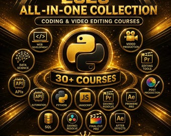 Paquete de habilidades profesionales 2026 / Cursos de programación en Python, aprendizaje de IA, desarrollo web y edición