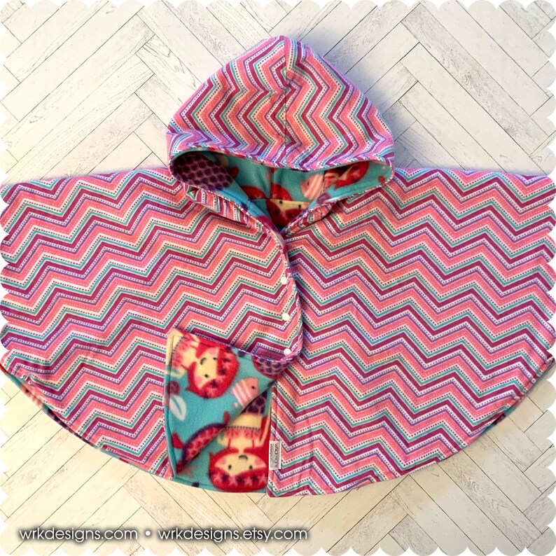 Mermaid Car Seat Poncho Chevron Fleece Toddler Girl Blanket