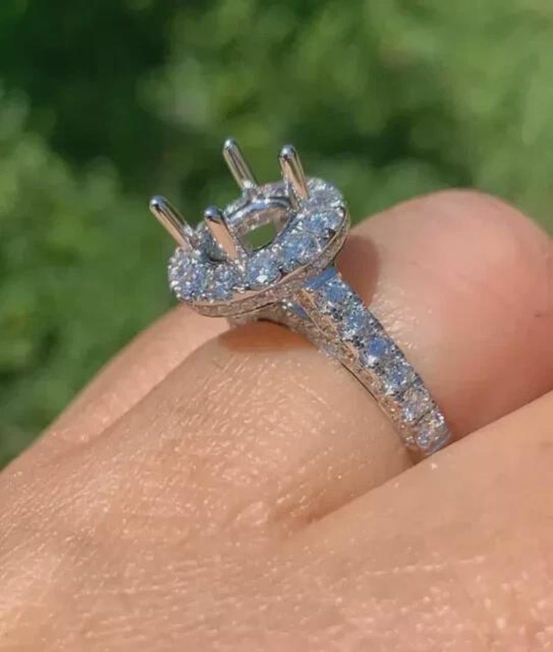 Beautiful 5mm Round Cut Ring Semi Mount Ring 925 Sterling Silver Ring ...