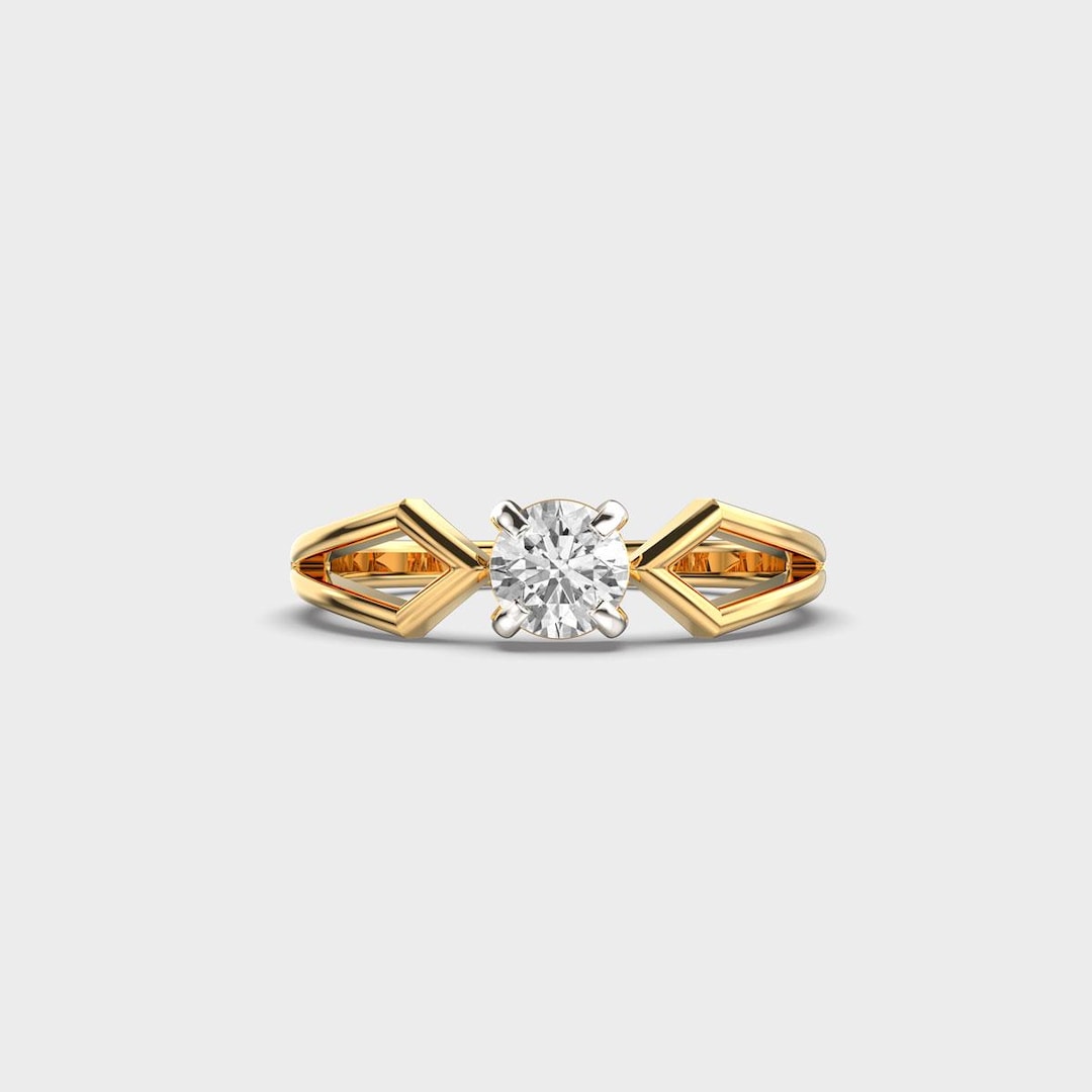 Zenith Arc Solitaire Ring Stunning Round Cut Ring 925 Sterling Silver ...