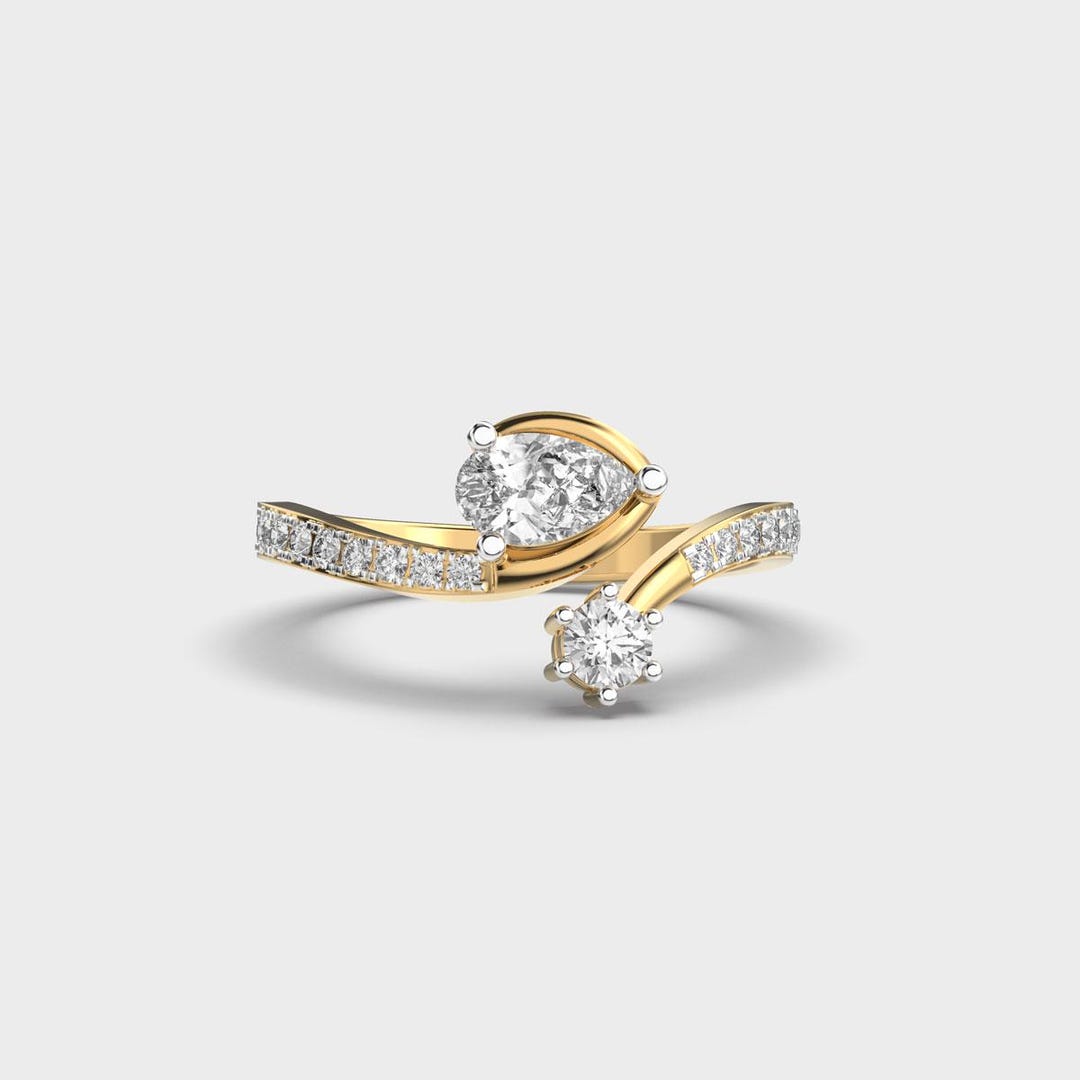 Zenith Vortex Duo Ring Stunning Pear Cut Ring 925 Sterling Silver Ring ...