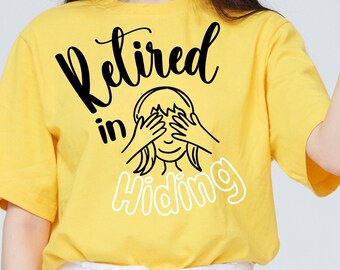 Grappig pensioen-T-shirt: gepensioneerd ondergedoken - katoenen T-shirt uniseks softstyle