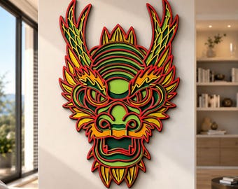 Fichier de coupe en couches Dragon 3D | Découpe laser, Cricut, CNC (svg, dxf, dwg)