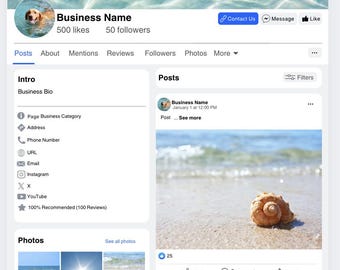 Plantillas para páginas, publicaciones, historias, reels y links de Facebook