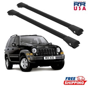 Roof Rack Cross Bars for Jeep Liberty KJ 2001-2008  Black WingBar