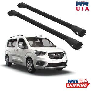 Roof Rack Cross Bars for Vauxhall Combo E Since 2018 Black WingBar