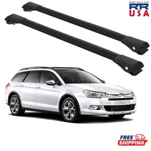Roof Rack Cross Bars for Citroen C5 II Tourer 2008-2017 Black WingBar