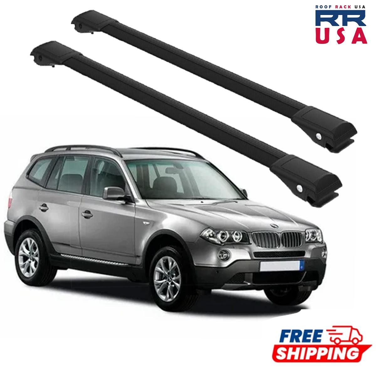 Barras Transversales De Techo Con Cerradura Antirrobo Para BMW X3 E83 2004-2010 – Aluminio Negro OMAC