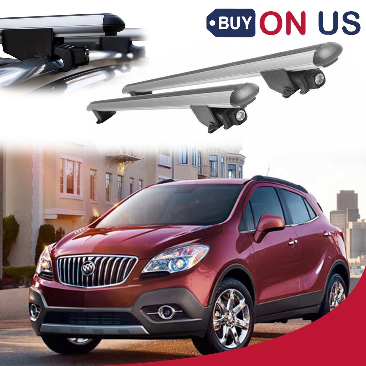 OMAC Lockable Roof Rack Cross Bars For Buick Encore 2013-2022 – Aluminum Black