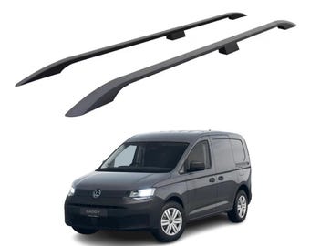 Barras De Techo Para Volkswagen Caddy 4 (SB) 2020-2025 - Modelo BASIC, 2 Barras De Aluminio Gris, Carga Máx. 75 Kg, Ajustables En Longitud