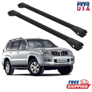 Roof Rack Cross Bars for Toyota Land Cruiser Prado J120 2002-2009 Black WingBar