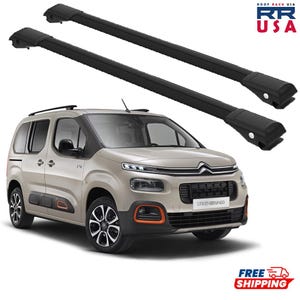 Roof Rack Cross Bars for Citroen Berlingo III 2018-2022 Black WingBar