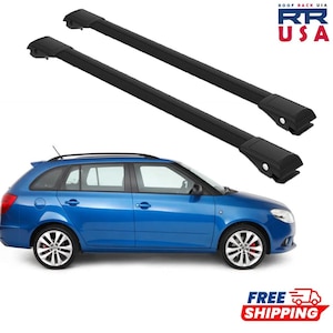 Roof Rack Cross Bars for Skoda Fabia RS Estate/Wagon/Combi 2010-2014 Black WingBar