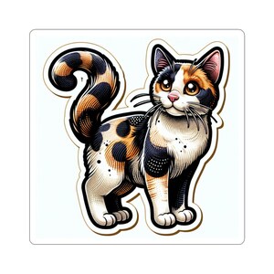 Adorable Calico Cat Stickers, Cute Cat Decals, Laptop Stickers, Gift for Cat Lovers, Pet Owners Decor