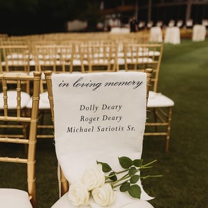 Customized Fabric Linen In Loving Memory Reserved Sign, Wedding Ceremony Sign,  In Memory of Loved Ones