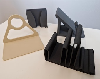 Lot de supports de téléphone imprimables en 3D : fichiers STL d'organisateur de bureau minimaliste (téléchargement numérique)